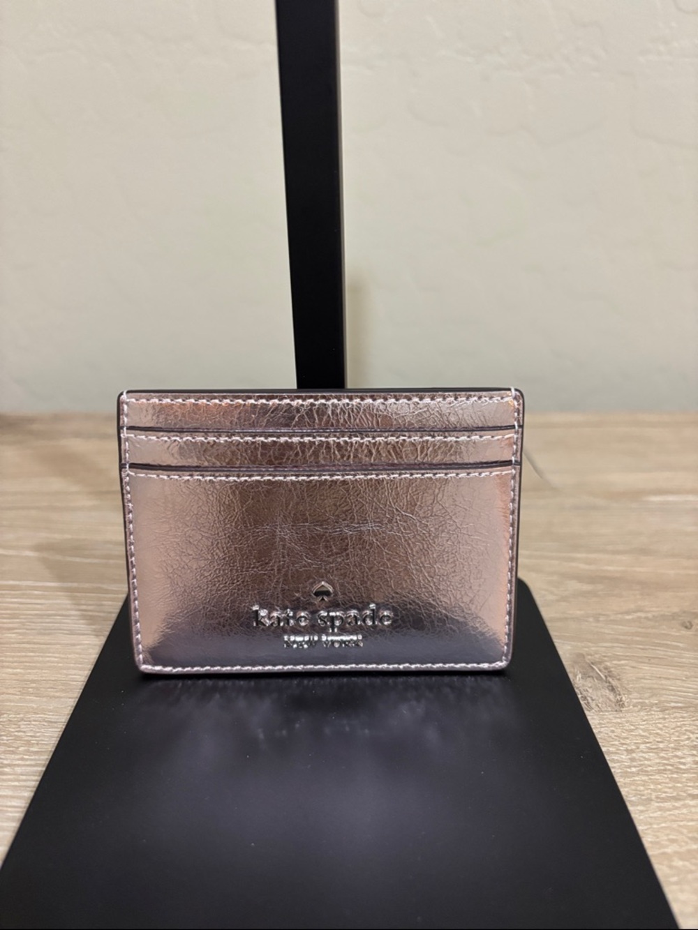 kate spade Metallic Champagne Card Slot Wallet